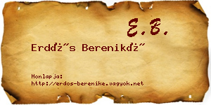 Erdős Bereniké névjegykártya